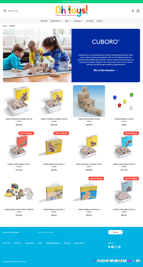 Oh Toys E-Commerce Website